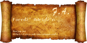 Forró Adrián névjegykártya